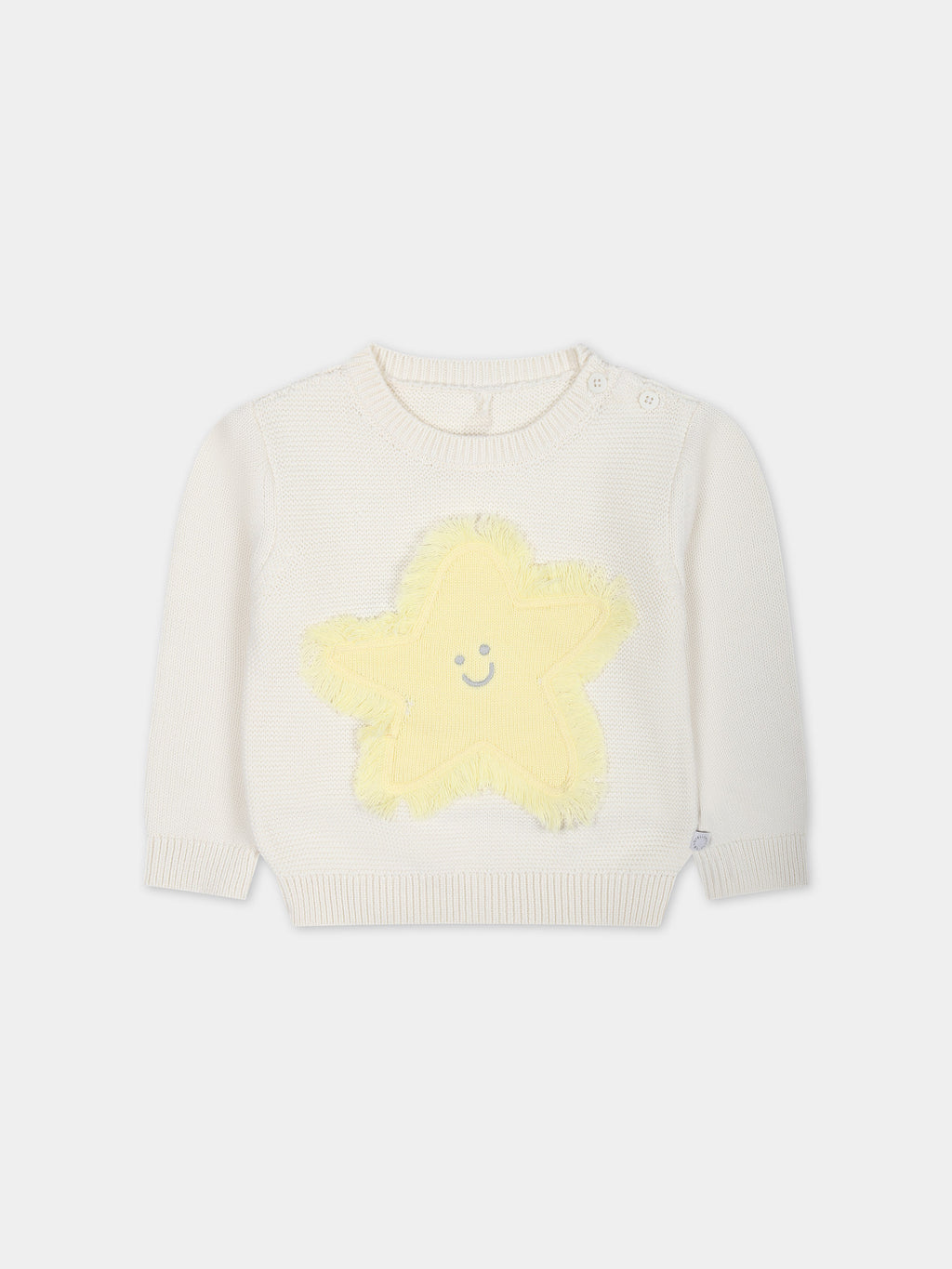 Ivory sweater for kids with embroidered star